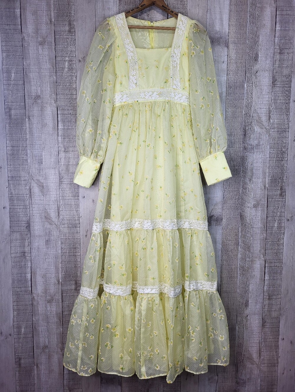 Vintage Yellow Floral Dress